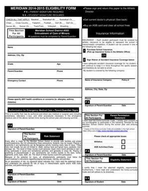 Fillable Online meridian wednet MERIDIAN 2014-2015 ELIGIBILITY FORM ...