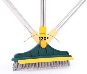 QinPin Multipurpose Long Handle 2 in 1 Toilet Floor Cleaner Brush Wiper ...