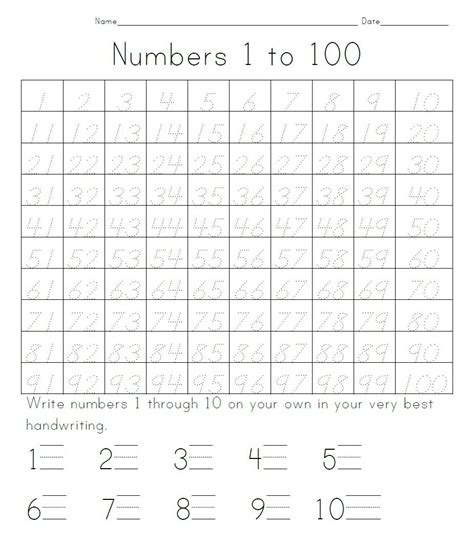 Image result for Writing Numbers Practice Sheet