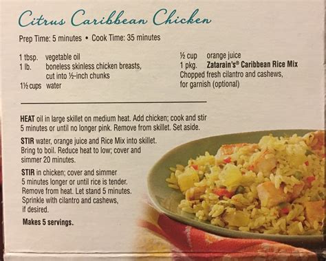 Zatarain's Caribbean rice: Calories, Nutrition Analysis & More | Fooducate