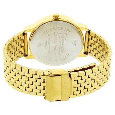 Sonata Quartz Analog Champagne Dial Stainless Steel Strap Watch for Men
