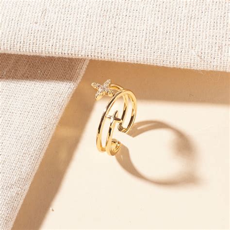 Twinkling Studded Star Gold Ring | Salty – Salty Accessories