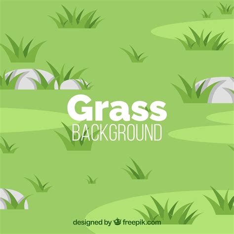 Groene achtergrond met gras en stenen | Premium Vector
