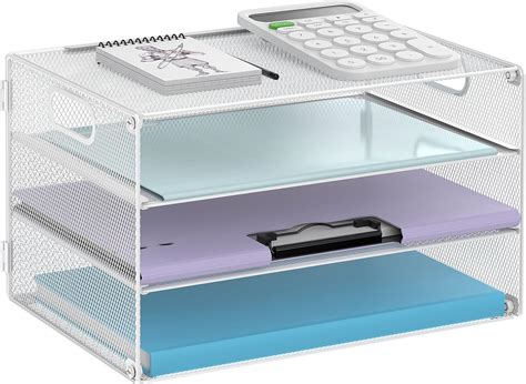 DALTACK 3 Tier Mesh Desk File Organizer with Handle India | Ubuy