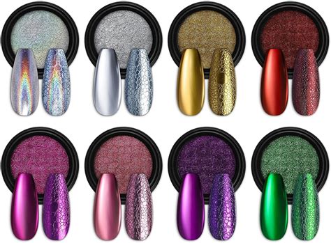 NAILWIND Colors Chrome Nail Powder Set, Reflective Glitter Metallic ...