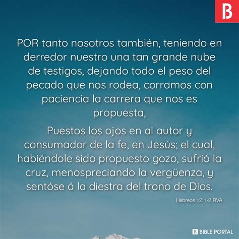 Hebreos 12:1-2 RVA - Bible Scripture Image - Bible Portal