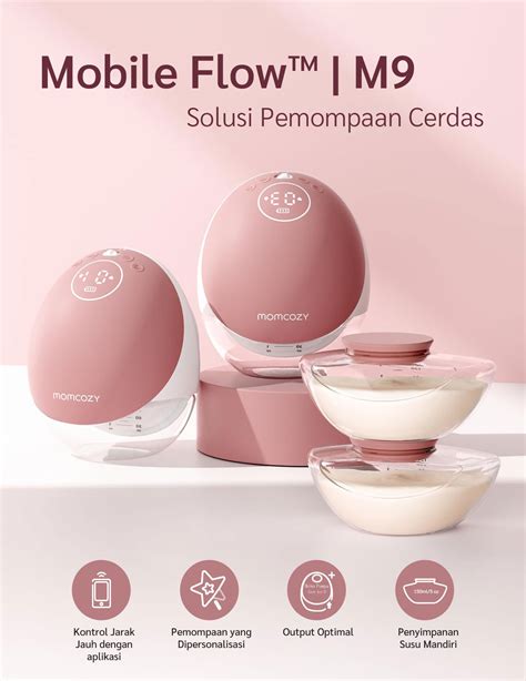 Momcozy Mobile Flow™ M9 Hands-Free Breast Pump (Red)