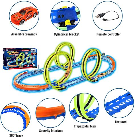 Electric Slot Car Set, High-Speed Remote Control Race Car Track, Racing ...