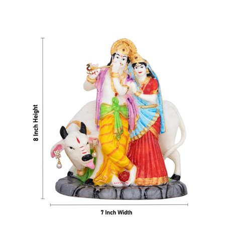Giri - Radha Krishna With Cow Statue | Krishna Statue In Brass | Lord ...