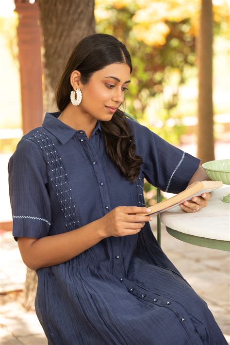 Unleash Your Style Potential with a Navy Blue Shirt Dress | Amoree ...