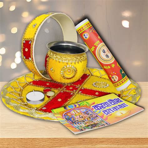 Me And You Special Karwa Chauth Pooja Thali Set Gift | Desertcart INDIA