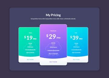 Colorful Vector Pricing Tables - graphberry.com