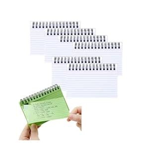 300 Sheets Lined Index Cards 6x4",6 Pads Spiral Bound Ruled Flash Cards ...