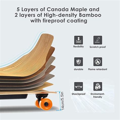 Buy Tooluck 27.5 Electric Skateboards with Remote, 350W Motor E ...