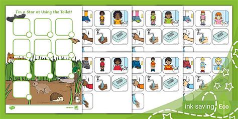 Animal-Themed Visual Tick List for Home Routines: Using the Toilet