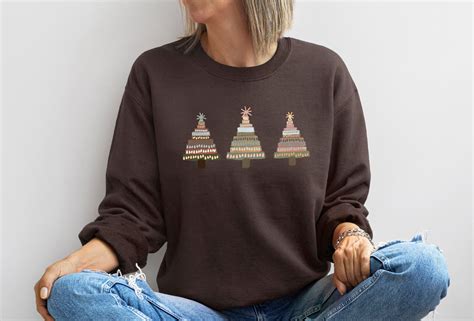 Christmas Tree Sweatshirt for Women, Christmas Sweatshirt Trendy, Retro ...
