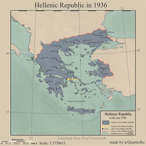 Map of the Hellenic Republic in 1936 : r/imaginarymaps