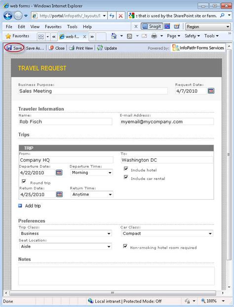 Image result for Use InfoPath to Create Forms Docs