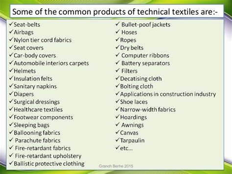 Image result for Technical Textiles Examples