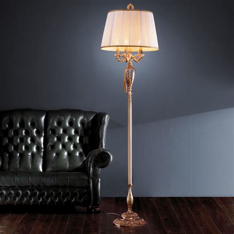 Candelabra Style Amber Glass Floor Lamp - Juliettes Interiors