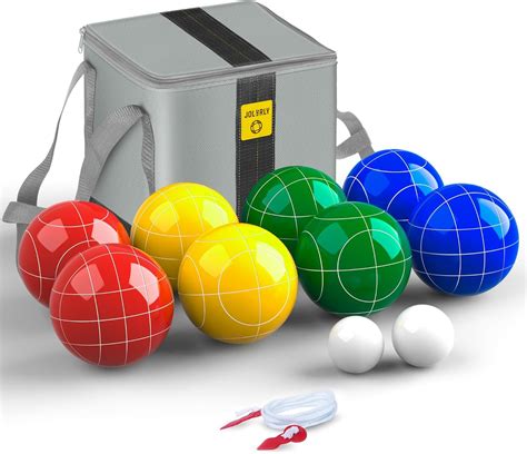 Amazon.com : JOLORLY Professional Grade 107mm Bocce Ball Game Set ...