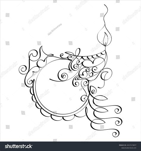 Diwali Diya Pen Ink Style Sketch Stock Vector (Royalty Free) 2217173877 | Shutterstock