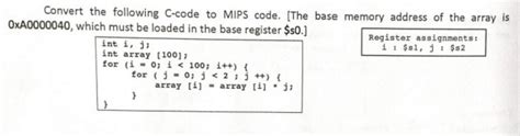 Image result for How to Convert C Code to MIPS Code with Array