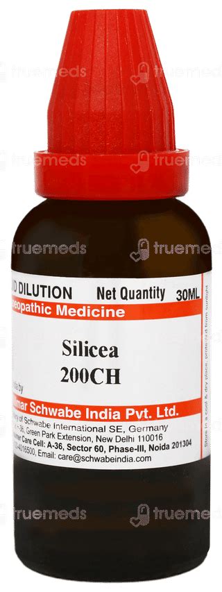Dr Willmar Schwabe India Silicea 200 Ch Dilution 30 Ml - Uses, Side ...