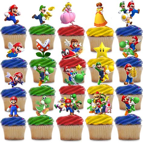 Super Mario Cupcake Toppers Super Mario Cake Toppers 50PCS, Super Mario ...