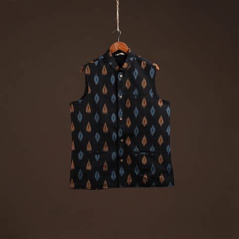 Cotton Pochampally Ikat Men Nehru Jacket