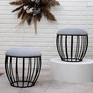 Greetwood Metal Ottoman Stool for Living Room, Home Office Furniture ...