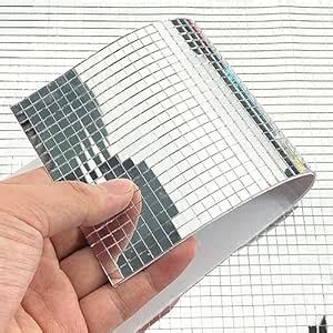 YORWAN Self-Adhesive Square Glass Mirror Mosaic Tiles Sticker,Mirror ...