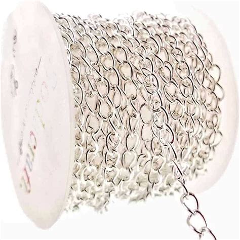 Jasol Jewelry Making Chain 4MM Silver Curb Link Chain for Jewelry ...