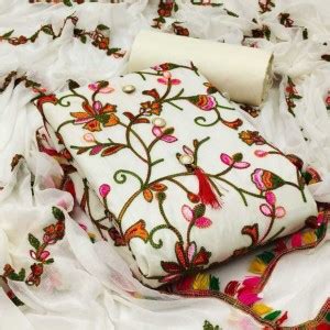 Tango Turtle Cotton Blend Embroidered Salwar Suit Material Price in ...