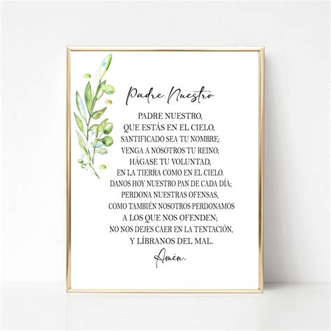 Padre Nuestro Spanish The Lord's Prayer Oración del | Etsy