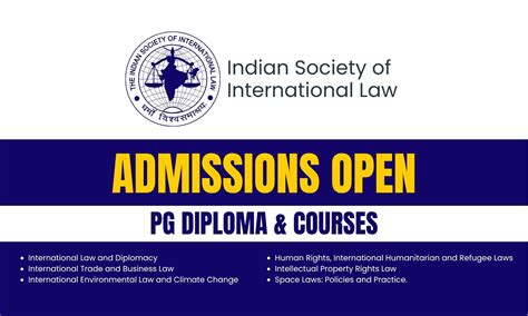 Indian Society of International Law: Admissions Open for PG Diploma ...