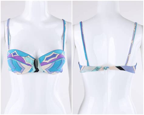 EMILIO PUCCI c.1960's Blue Signature Print Two Piece Bikini Bathing ...