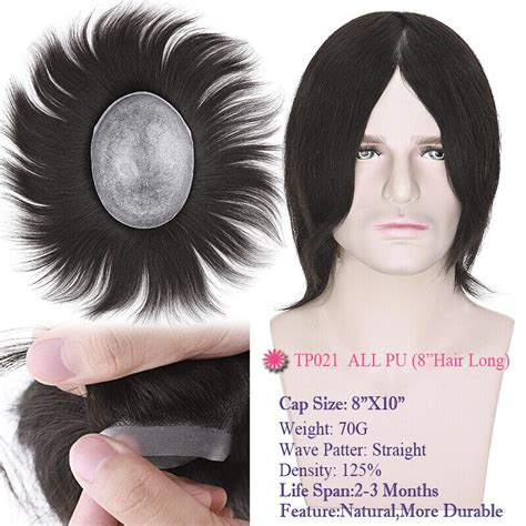 Buy Men's Hairpiece Toupee Hair Replacement System Wig Fine Mono with ...