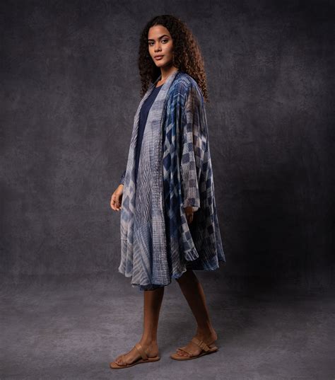 Blue Abstract Printed Cotton Cape Set – Tulsi Online