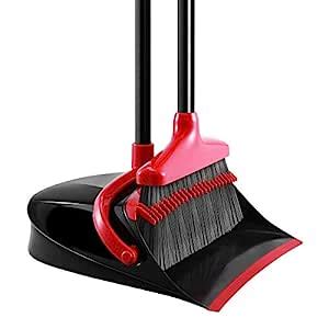 Dayish Broom and Dustpan Set with Stainless Steel Long Handle & Light ...