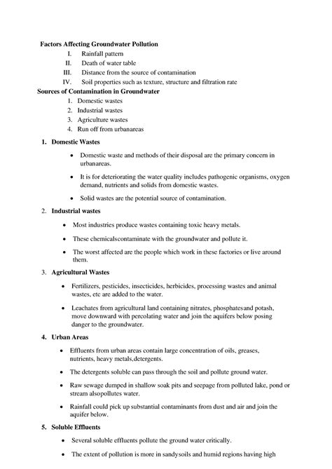 Water pollution 4 - Factors Affecting Groundwater Pollution I. Rainfall ...