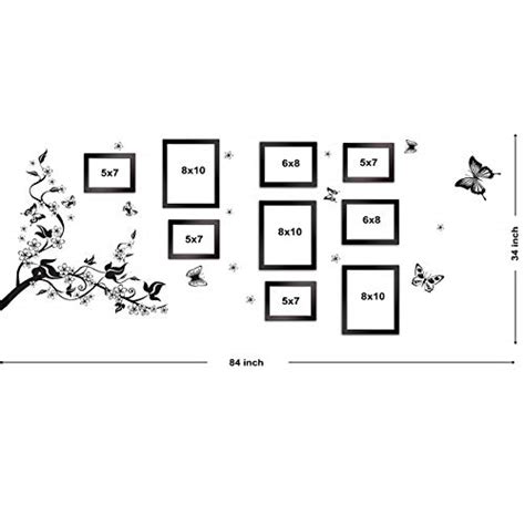 Buy Art Street - Set of 9 Individual Black Wall Photo Frames With Tree ...