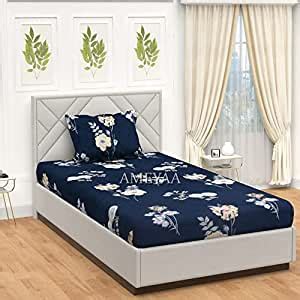 AMEYAA 200TC Printed Cotton Elastic Fitted Single Bed 36 x 72 Bedsheet ...