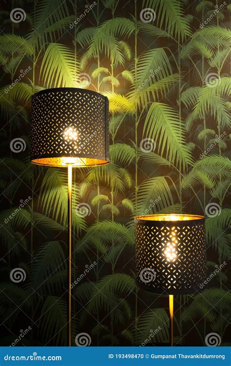 Decorative Floor Lamps in the Living Room with Tropical Vintage ...