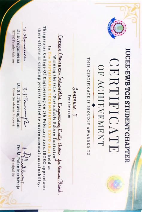 Excited for holding the title "Empowering Daily Choices for greener planet" for our project ...