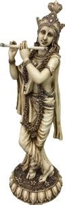 Sri Krishna Culture Large Krishna with Flute Murti/Idol/Statue-White ...