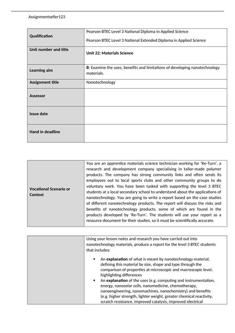 Unit 22B Materials Science - BTEC applied science - Learning Aim B ...