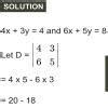 Solve the simultaneous equation using the Cramer's rule for 4x+3y=4 and ...