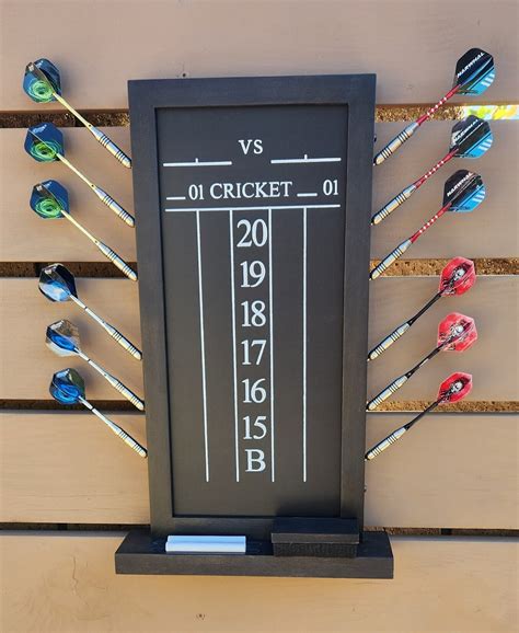 Dart Chalkboard Scoreboard for Cricket. Holds 12 Darts. Chalk & Eraser ...