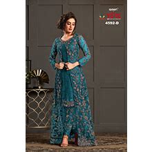 SHAFNUFAB Women's Net Semi Stitched Anarkali Salwar Suit (Gown Salwar ...
